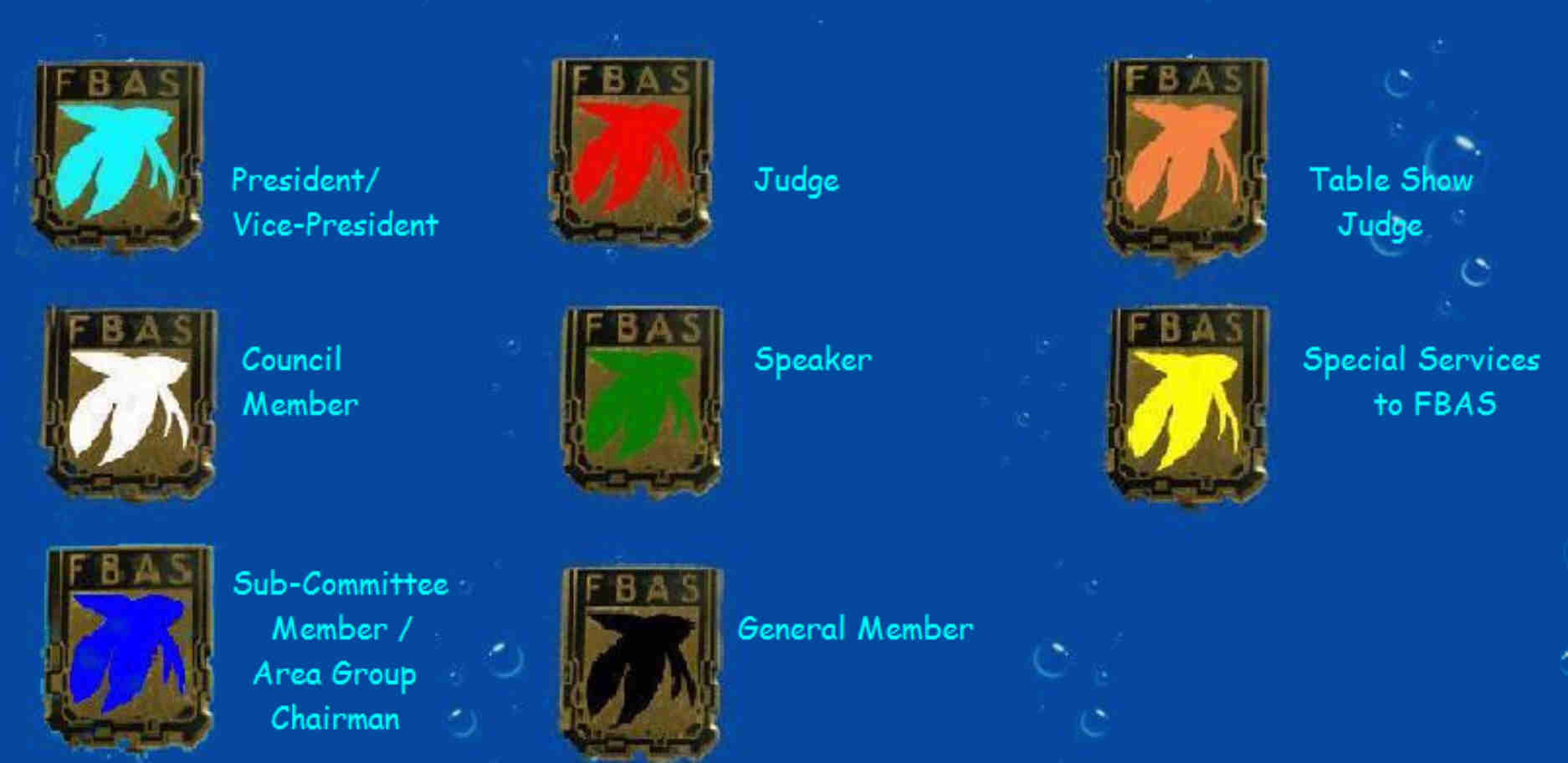 Badges of the Federation of British Aquatic Societies 1947-2010