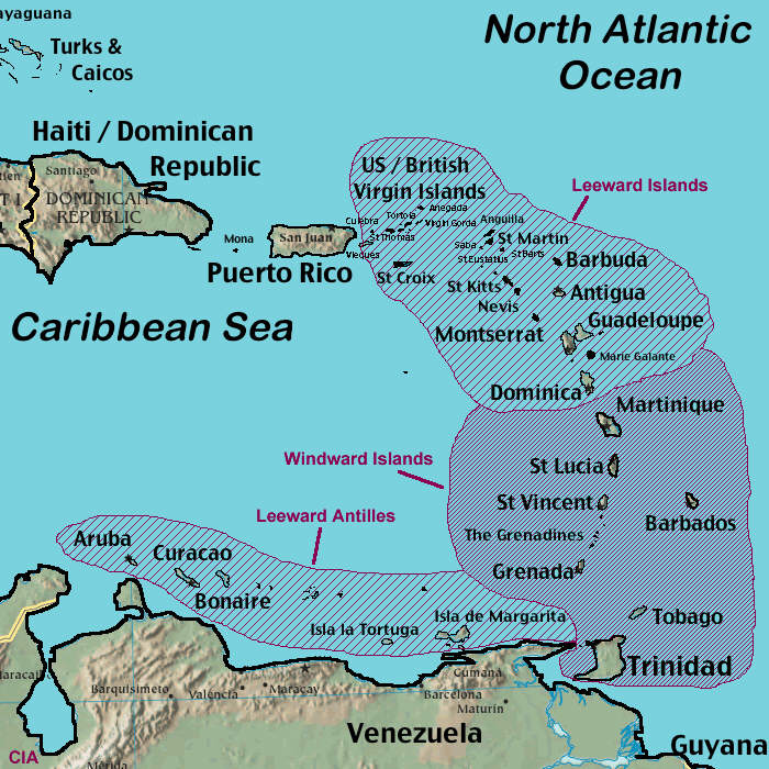 Caribbean map