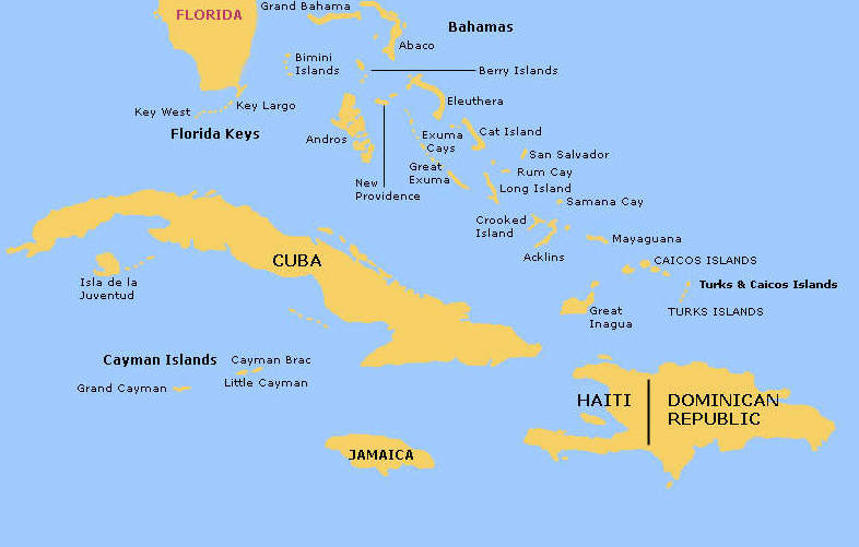 Northern Caribbean Island map