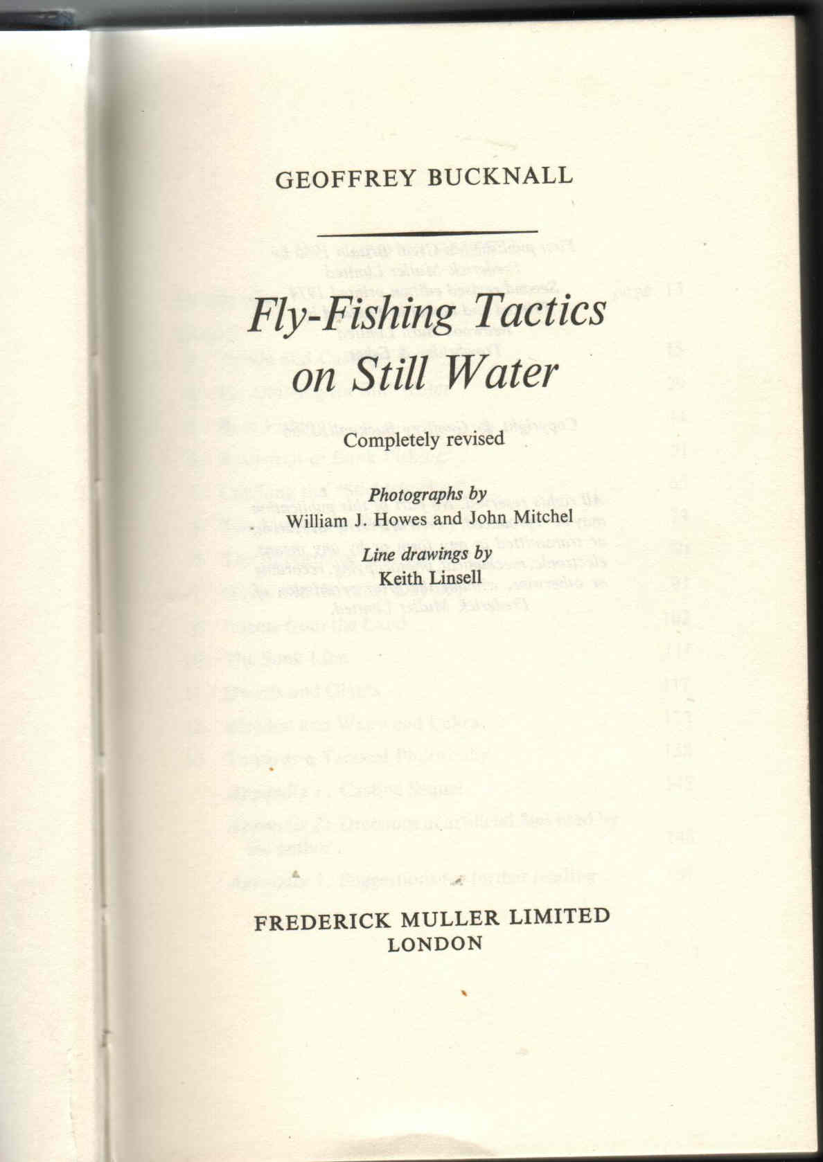 FLY FISHING TACTICS ON STILL WATER by Geoffrey Bucknall