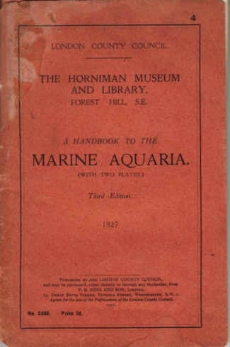 A handbook to the marine aquaria 