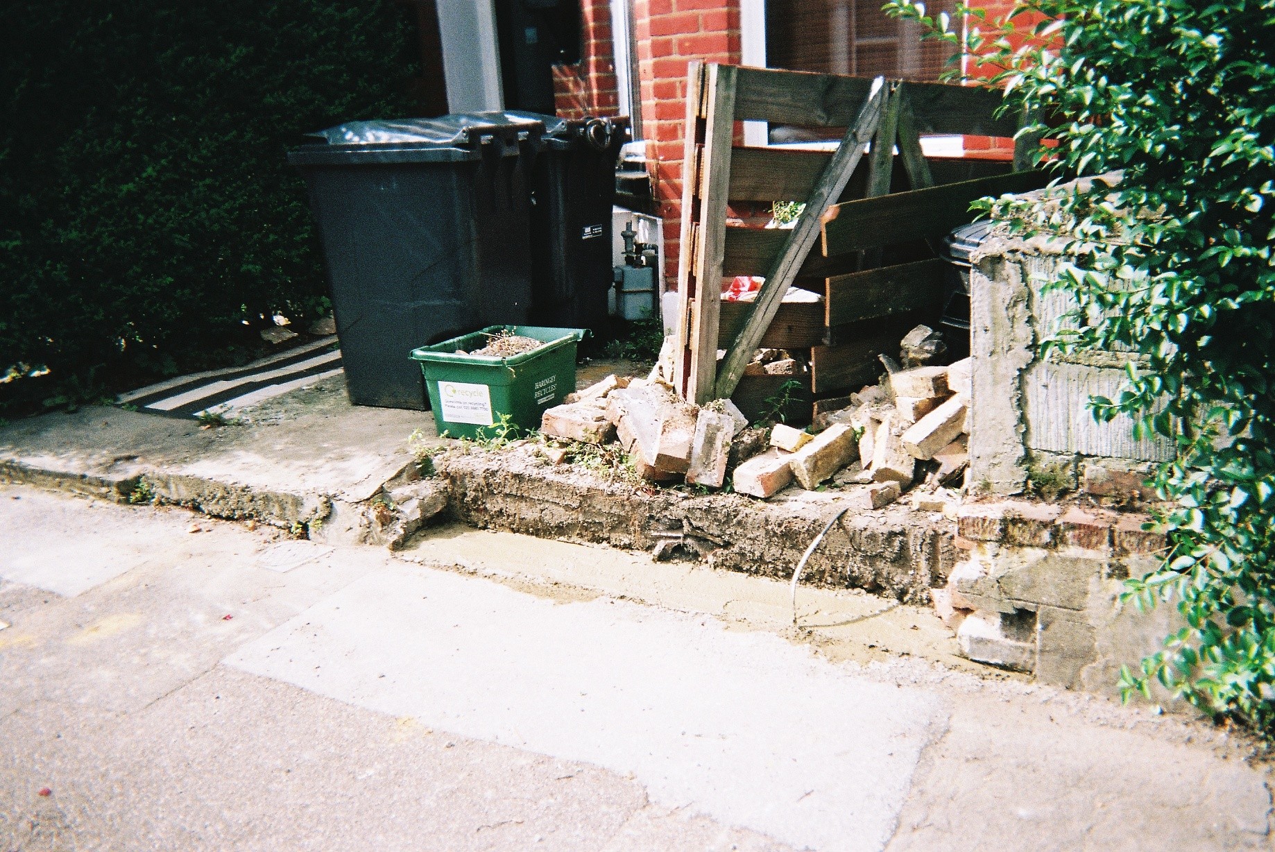 Front Garden wall before construction